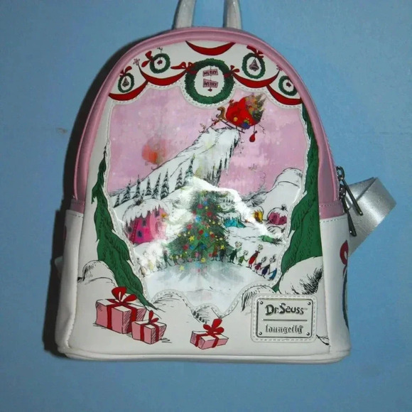 Loungely Dr. Seuss The Grinch That Stole Christmas Lenticular Scene Backpack NWT - Picture 1 of 16